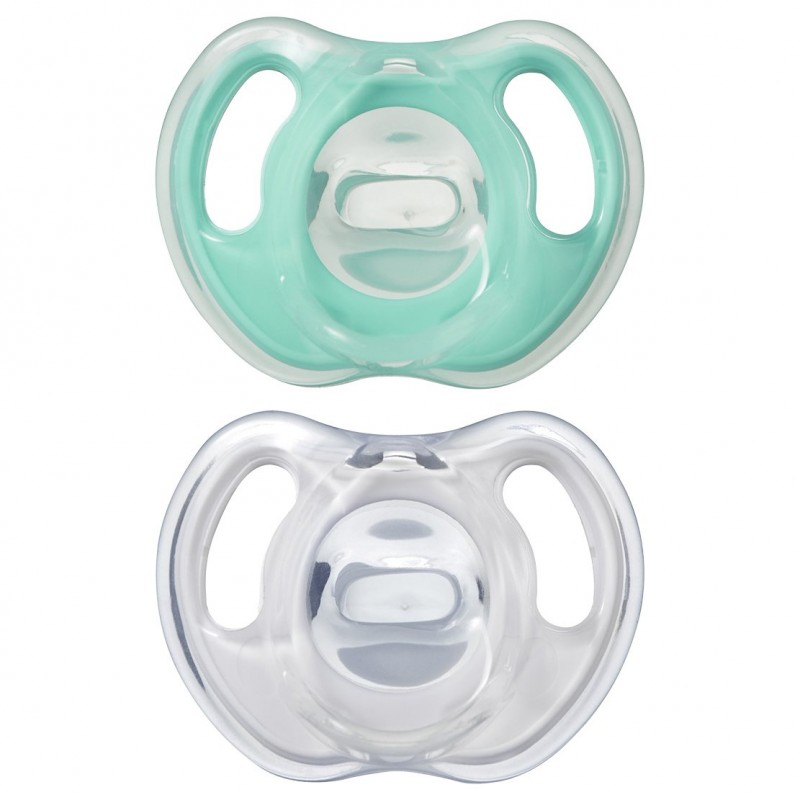 Tommee Tippee Ultra Light Silicone Soother 0-6m 2 Τεμάχια - Τιρκουάζ / Άσπρο