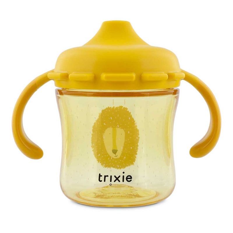 Trixie Sippy Cup Εκπαιδευτικό Ποτηράκι Με Μαλακό Στόμιο Και Χερούλια Για 4+ Μηνών 200ml Mr Lion