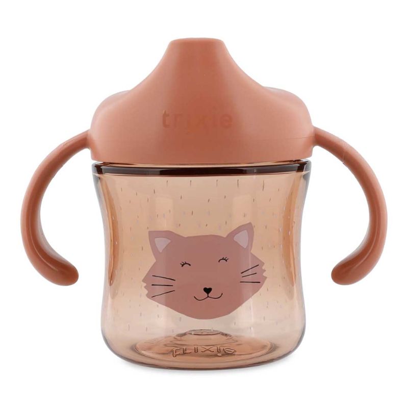 Trixie Sippy Cup Εκπαιδευτικό Ποτηράκι Με Μαλακό Στόμιο Και Χερούλια Για 4+ Μηνών 200ml Mrs Cat