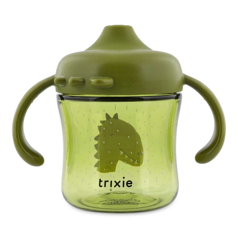 Trixie Sippy Cup Εκπαιδευτικό Ποτηράκι Με Μαλακό Στόμιο Και Χερούλια Για 4+ Μηνών 200ml Mr Dino