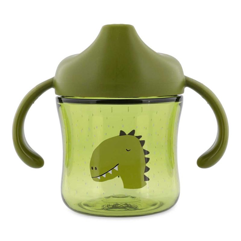Trixie Sippy Cup Εκπαιδευτικό Ποτηράκι Με Μαλακό Στόμιο Και Χερούλια Για 4+ Μηνών 200ml Mr Dino