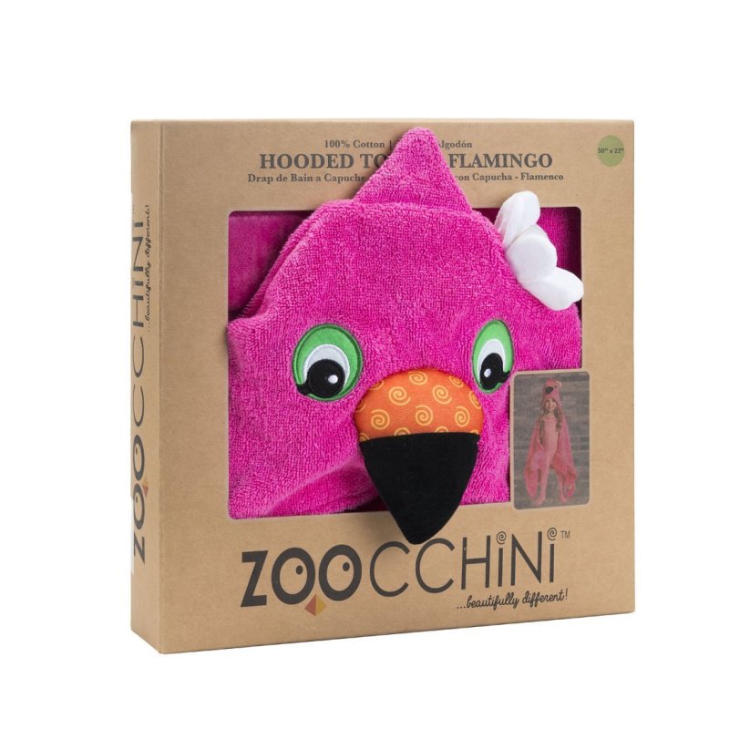 Zoocchini Παιδική Πετσέτα με Κουκούλα Franny the Flamingo