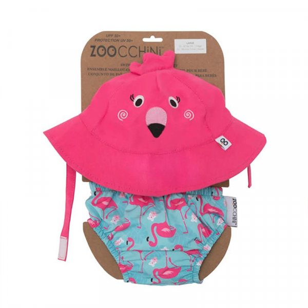 Zoocchini Σετ Μαγιό - Καπέλο Flamingo 12-24 μηνών