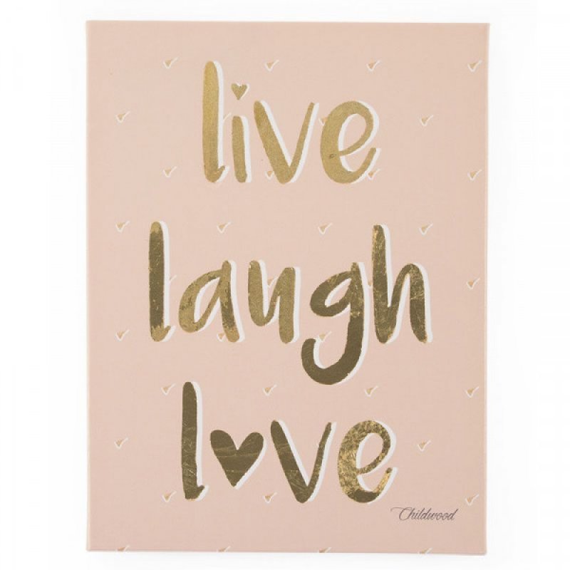Childhome Kανβάς διακόσμησης παιδικού δωματίου Live Laugh Love 30x40cm