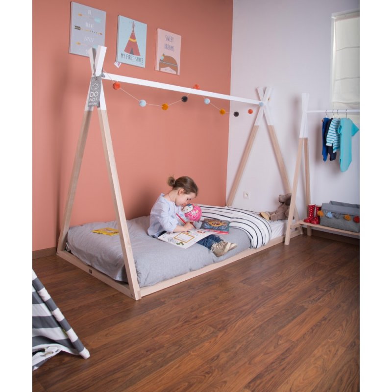 Childhome παιδικό κρεβάτι Tipi 70 x 140 cm white / natural