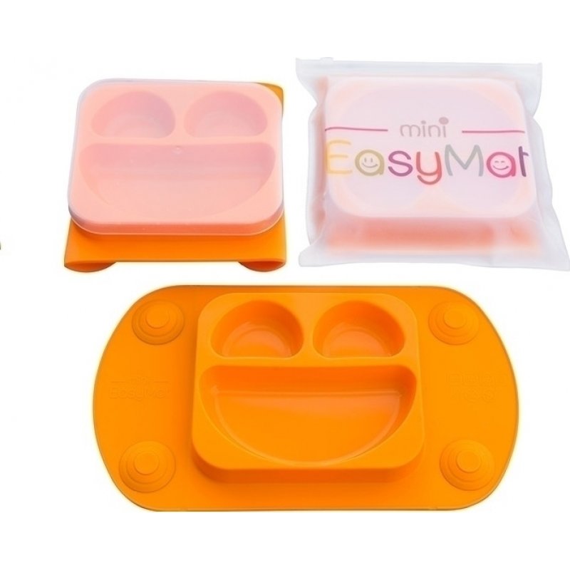 EasyMat mini Δίσκος φαγητού από σιλικόνη με βεντούζες Mini Orange