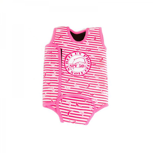 Jakabel Παιδικό αντιηλιακό μαγιό neoprene SPF 50+ 6-12 μηνών ροζ
