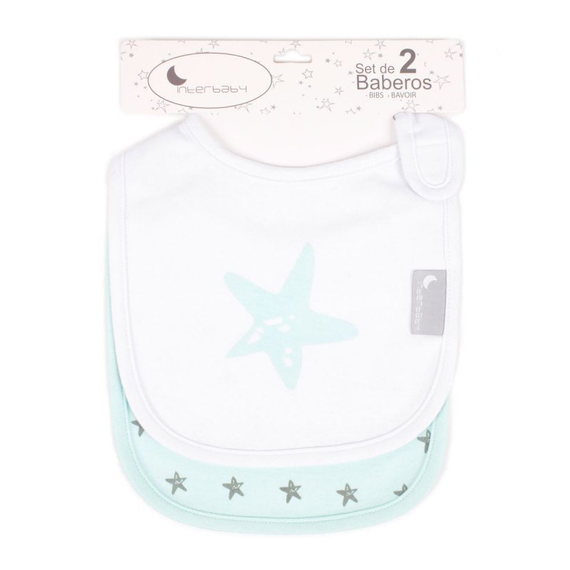 Interbaby σαλιάρα με Velcro σετ 2 τεμ Estrella Verde