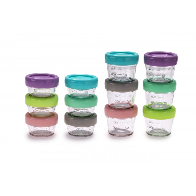 Melii – Glass Baby Food Containers (30 ml set of 6  & 60 ml set of 6)