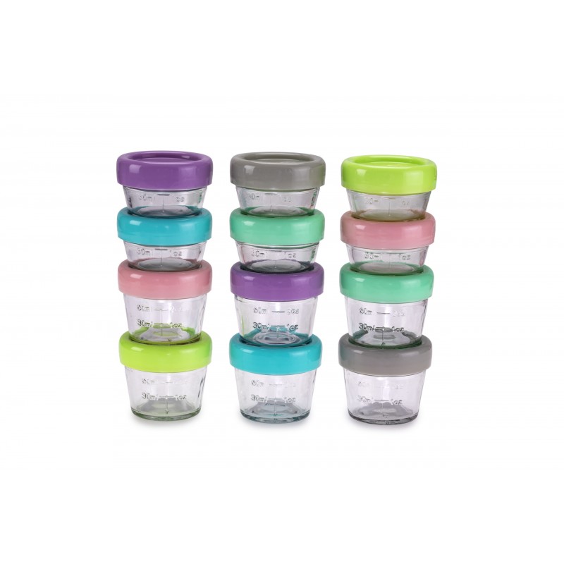 Melii – Glass Baby Food Containers (30 ml set of 6  & 60 ml set of 6)