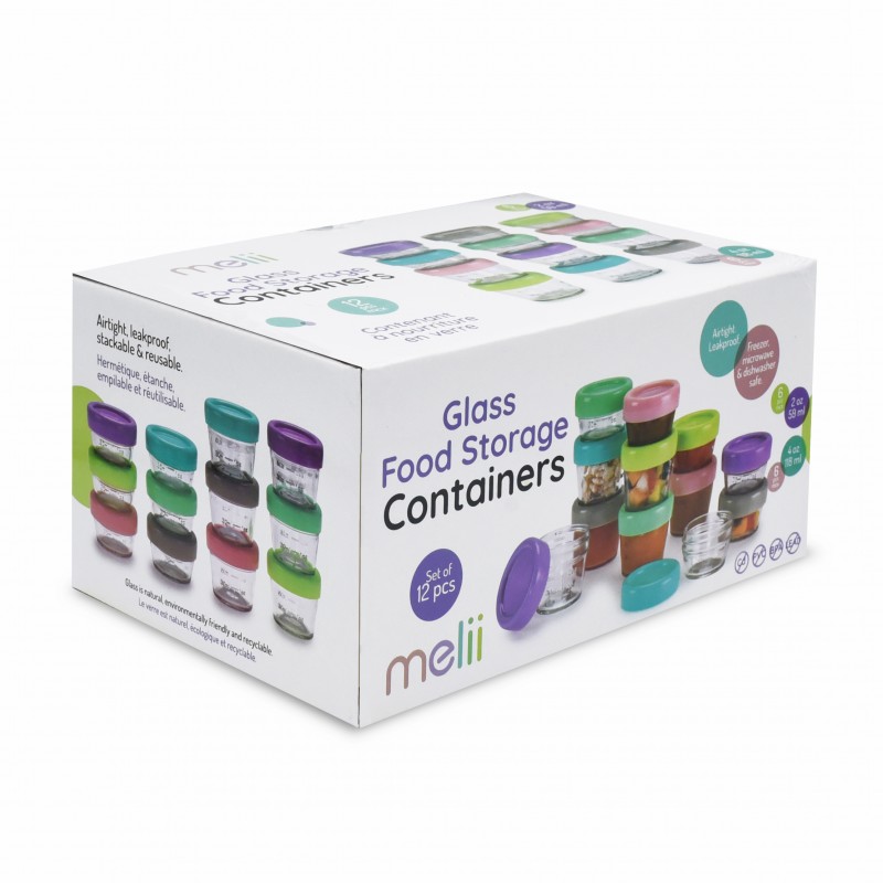 Melii – Glass Baby Food Containers (30 ml set of 6  & 60 ml set of 6)