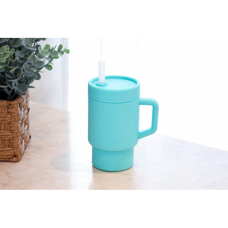 Melii – Παγούρι Σιλικόνης με Καλαμάκι Tumbler Μπλε