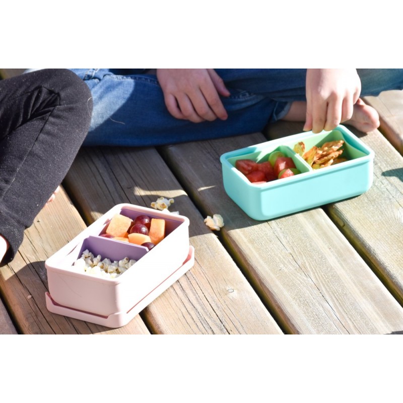Melii – Bento Σιλικόνης 2 Θέσεων 700ml Blue/Mint