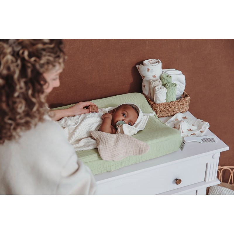 Meyco 6 Λαβέτες Πετσετάκια Popcorn Natural/Soft olive – 30x30cm