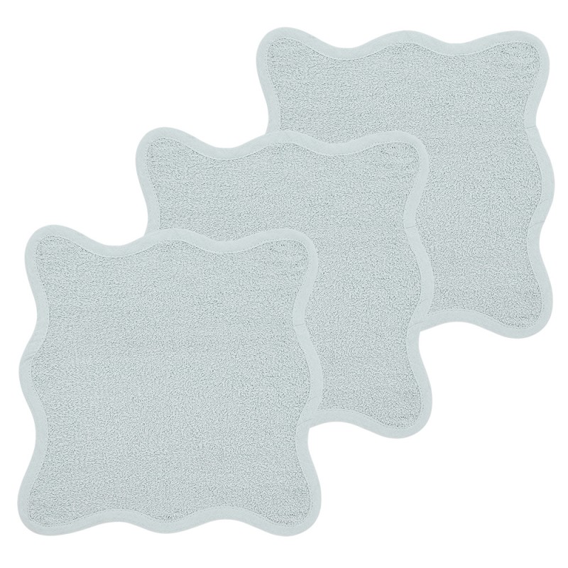 Meyco 3-pack Λαβέτες Πανάκια Προσώπου Wavy – Grey Blue