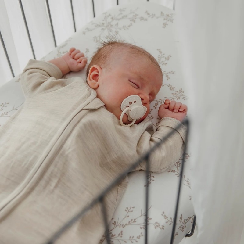 Meyco Σεντόνι με Λάστιχο Jersey Branches Sand 70×140/150cm