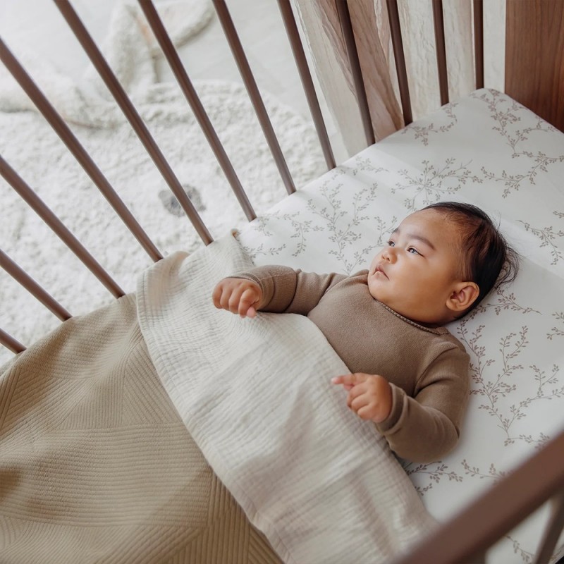 Meyco Σεντόνι με Λάστιχο Jersey Branches Sand 70×140/150cm