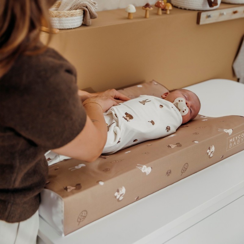 Meyco Μαλακή Αλλαξιέρα Μωρού Forest Animals Sand 50x70cm