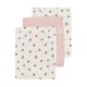 Meyco Σετ 3 Απορροφητικές Λαβέτες/Μουσελίνες Mini Panther Soft Pink – 30x30cm