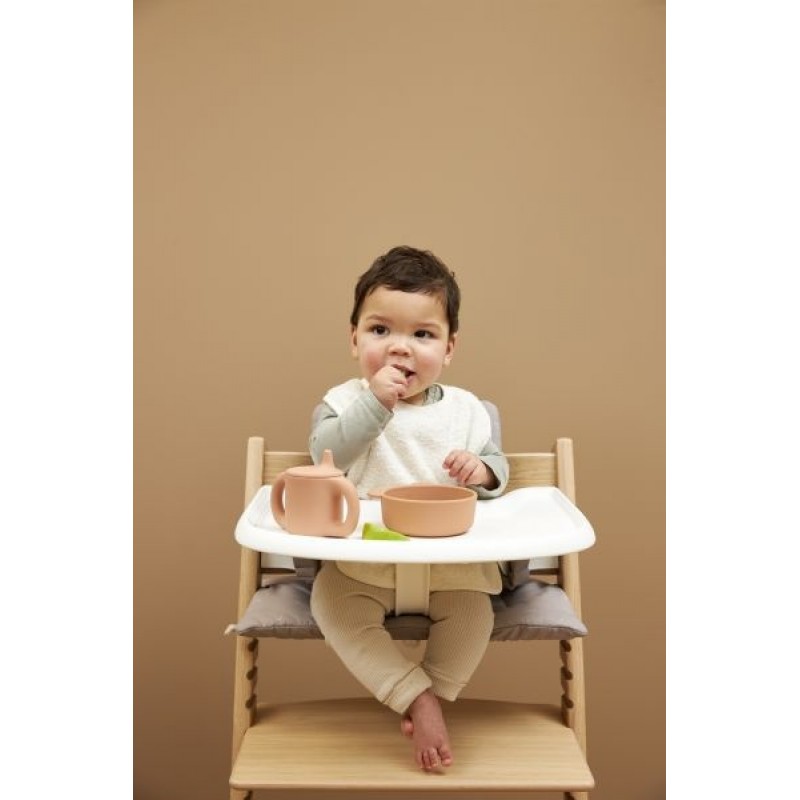 Meyco – Σετ 3 Βαμβακερές Σαλιάρες Offwhite/Toffee/Forest green