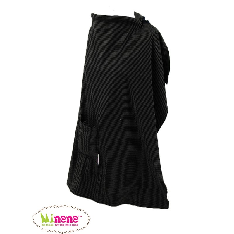 Minene Κάλυμμα Θηλασμού Ριγέ Γκρι-Μαύρο