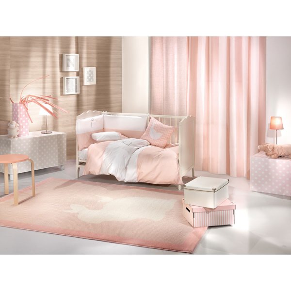 Saint Clair σετ προίκα Lapin pink 5 τεμ (πάντα, πάπλωμα, παπλωματοθήκη, μαξιλάρι, μαξιλαροθήκη)