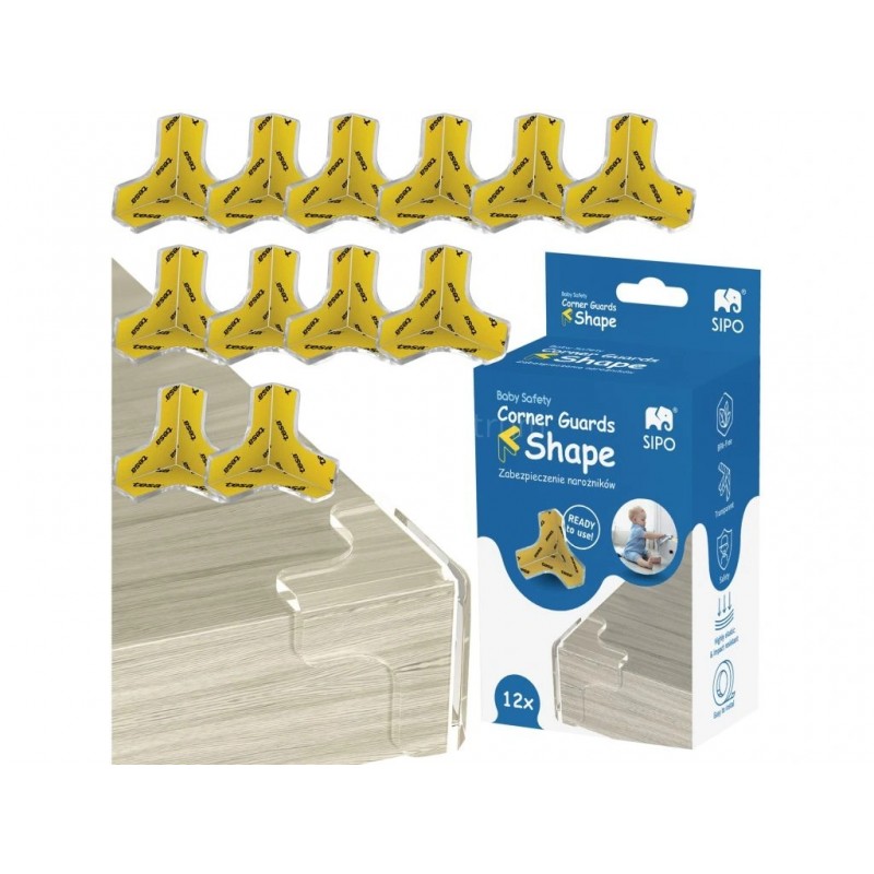 Sipo Σετ Προστατευτικά Γωνιών Τύπου Τ 12 τμχ Διάφανα