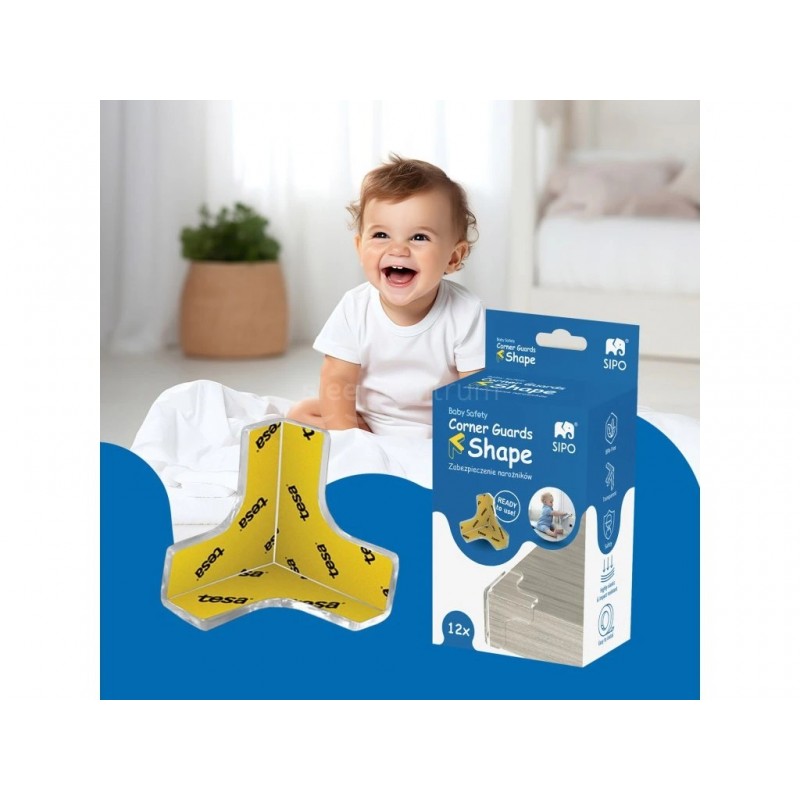 Sipo Σετ Προστατευτικά Γωνιών Τύπου Τ 12 τμχ Διάφανα