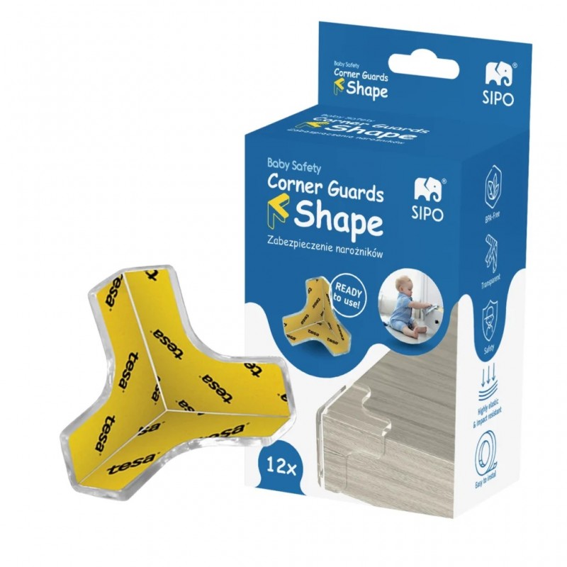 Sipo Σετ Προστατευτικά Γωνιών Τύπου Τ 12 τμχ Διάφανα