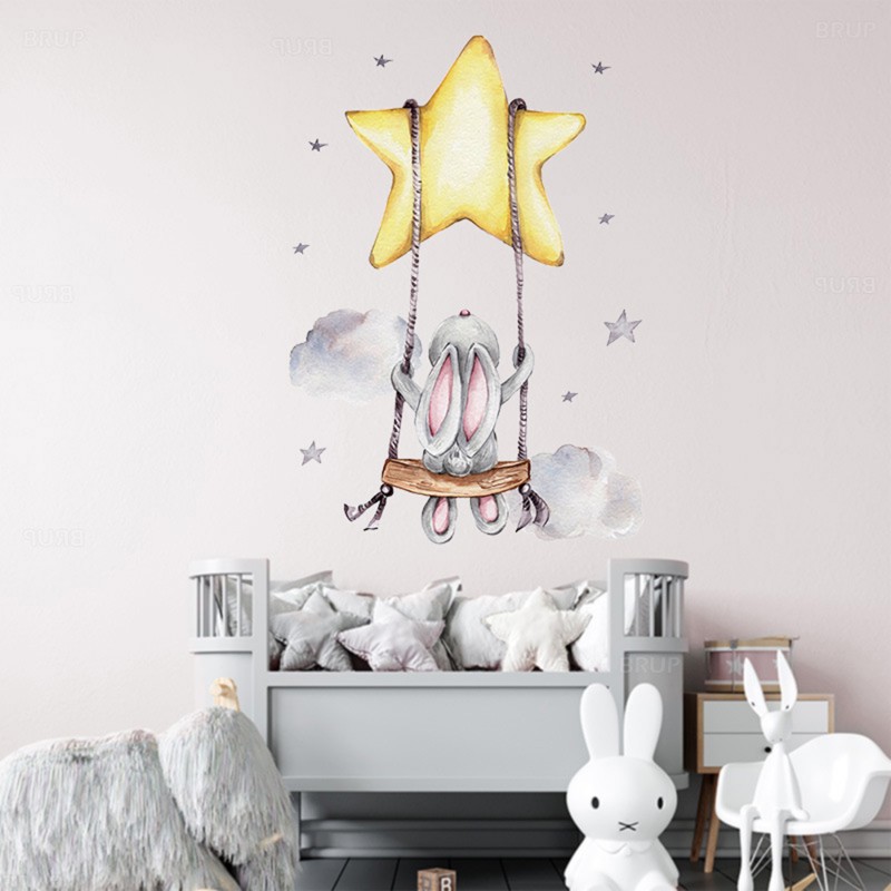 Sipo Wall Sticker Bunny On Swing