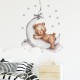 Sipo Wall Sticker Teddy Bear On The Moon