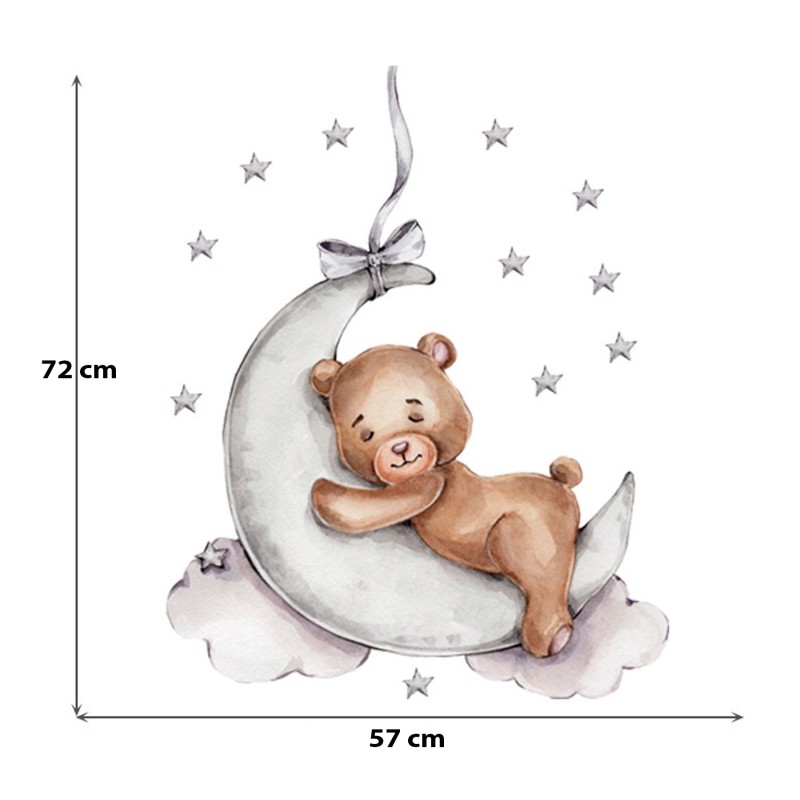 Sipo Wall Sticker Teddy Bear On The Moon