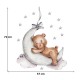 Sipo Wall Sticker Teddy Bear On The Moon