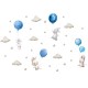 Sipo Wall Sticker Bunny Balloons Blue