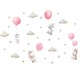 Sipo Wall Sticker Bunny Balloons Pink