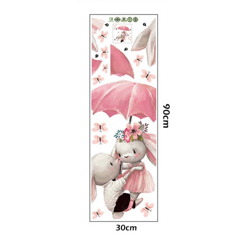 Sipo Wall Sticker Bunnies With Umbrella