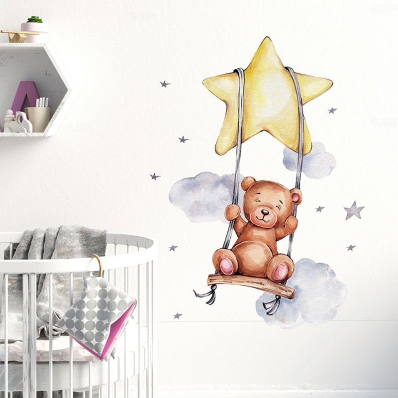 Sipo Wall Sticker Bear On Swing