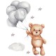 Sipo Wall Sticker Teddy Bear With Balloons