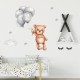 Sipo Wall Sticker Teddy Bear With Balloons