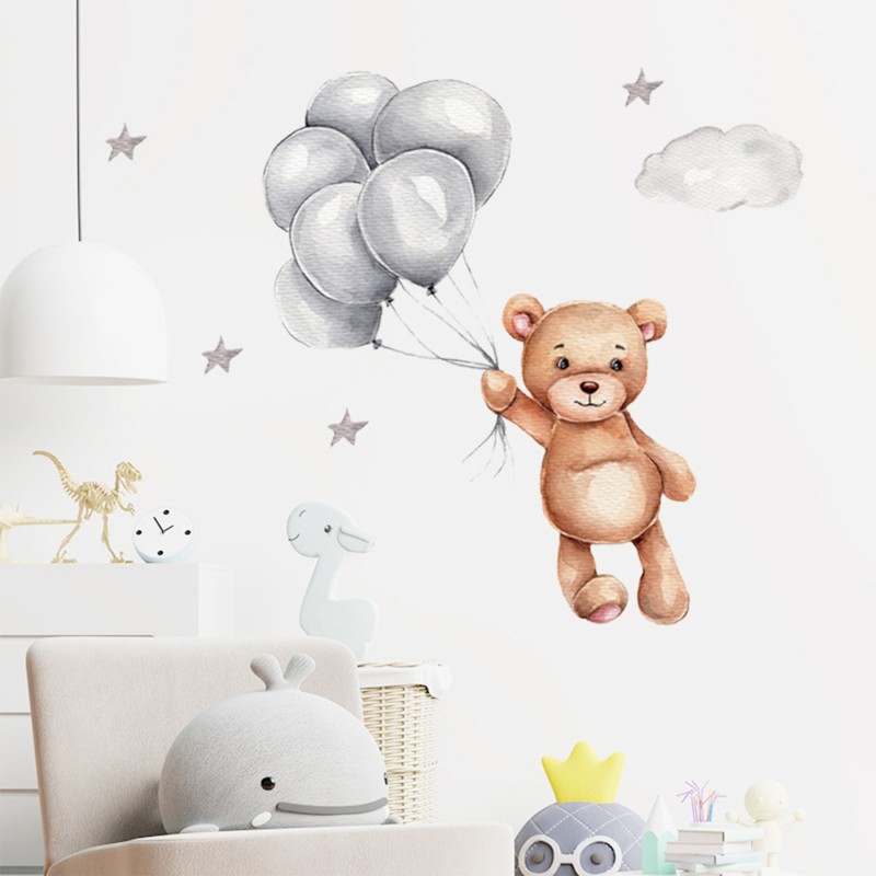 Sipo Wall Sticker Teddy Bear With Balloons