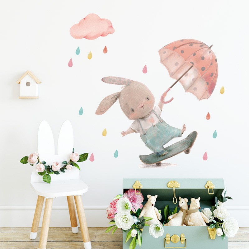 Sipo Wall Sticker Bunny On Skateboard