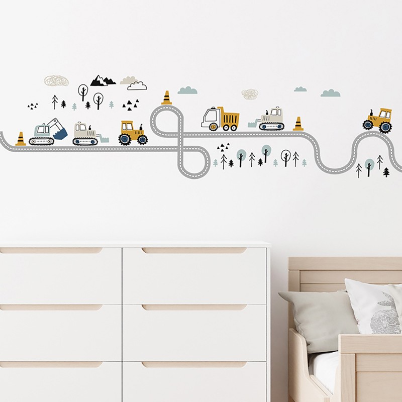 Sipo wall stickers Tractors on street