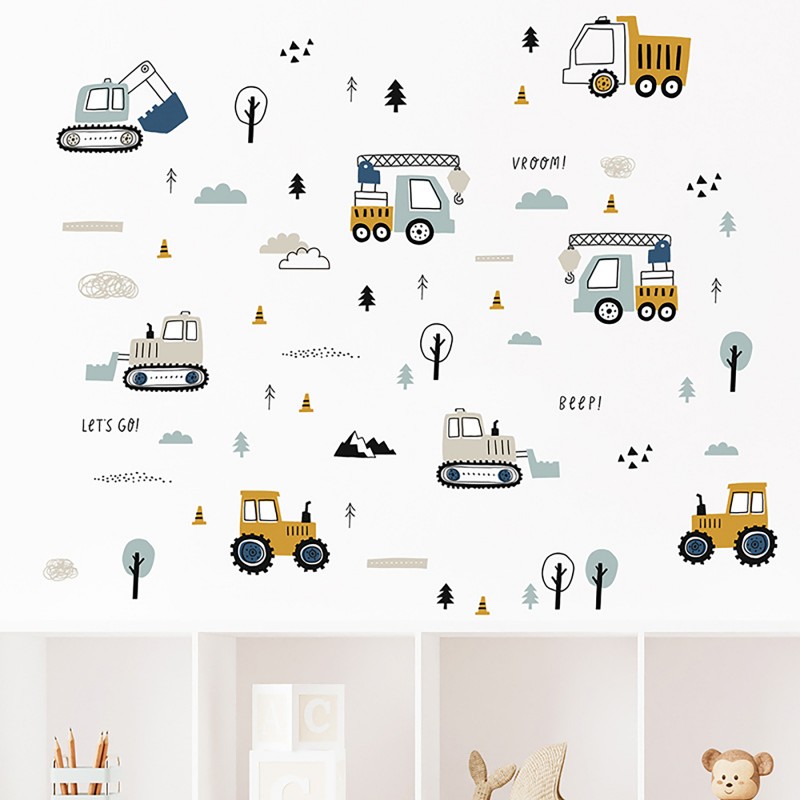 Sipo wall stickers Tractors, Excavators