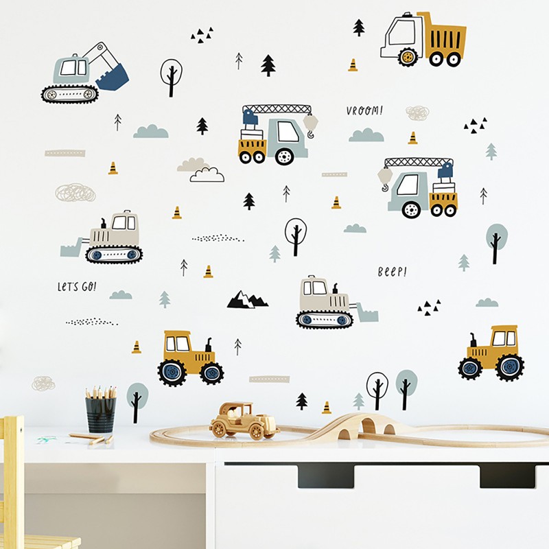 Sipo wall stickers Tractors, Excavators